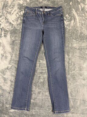 Chaps Petite Womens Straight-Leg Blue Denim Jeans Size 8P